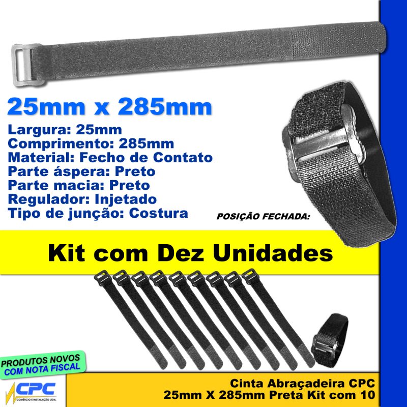 Cinta Abraçadeira CPC 25mm x 285mm Kit 10 Unidades - Image 2