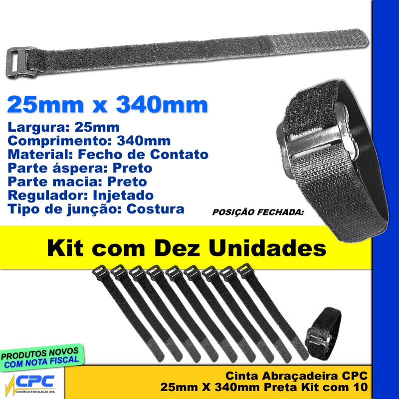 Cinta Abraçadeira CPC 25mm x 340mm Kit 10 Unidades - Image 2