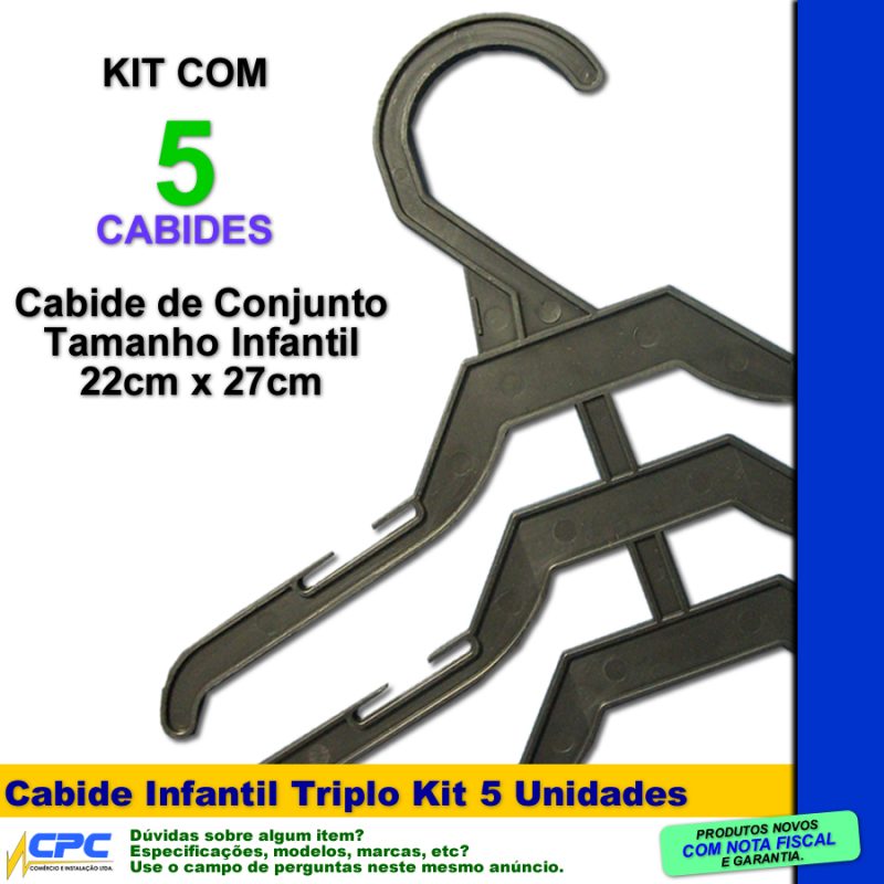Cabide Infantil Conjunto Triplo Kit Com 5 Unidades - Image 3