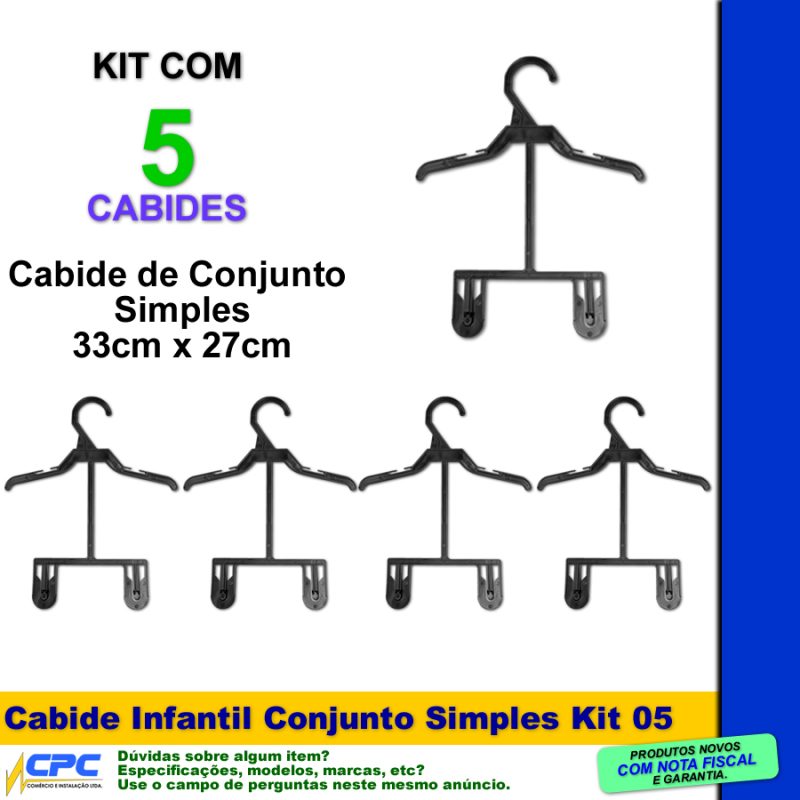 Cabide Infantil Conjunto Com Extensor Kit 5 Unidades - Image 2
