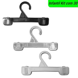 Cabide com Presilhas 25cm Infantil Kit com 30 Unidades