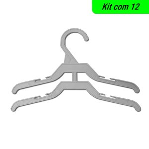 Cabide Infantil Conjunto Duplo Kit com 12 Unidades