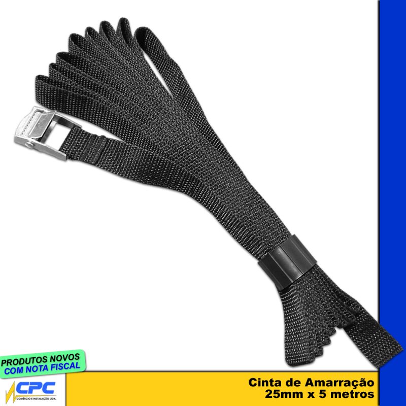 Cinta de Amarração de Carga CPC 25mm x 5m Preta - Imagem 2