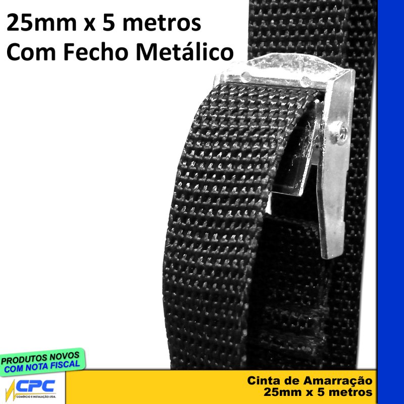 Cinta de Amarração de Carga CPC 25mm x 3m Preta - Image 4