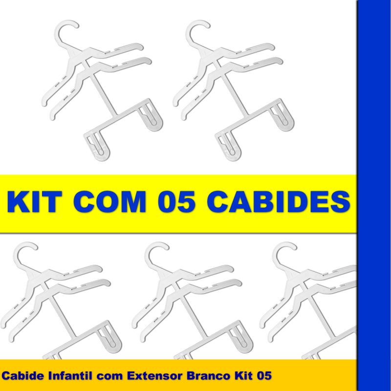 Cabide Infantil Conjunto Duplo Com Extensor Kit 5 Unid - Image 3