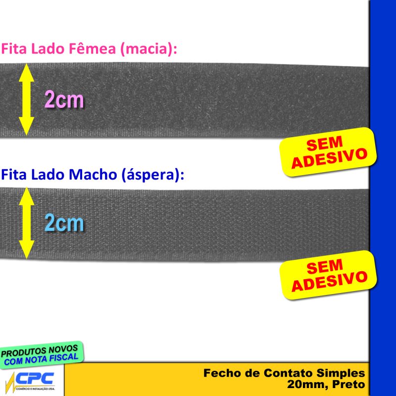 Fecho de Contato 20mm x 25m Par Macho Fêmea - Imagem 2