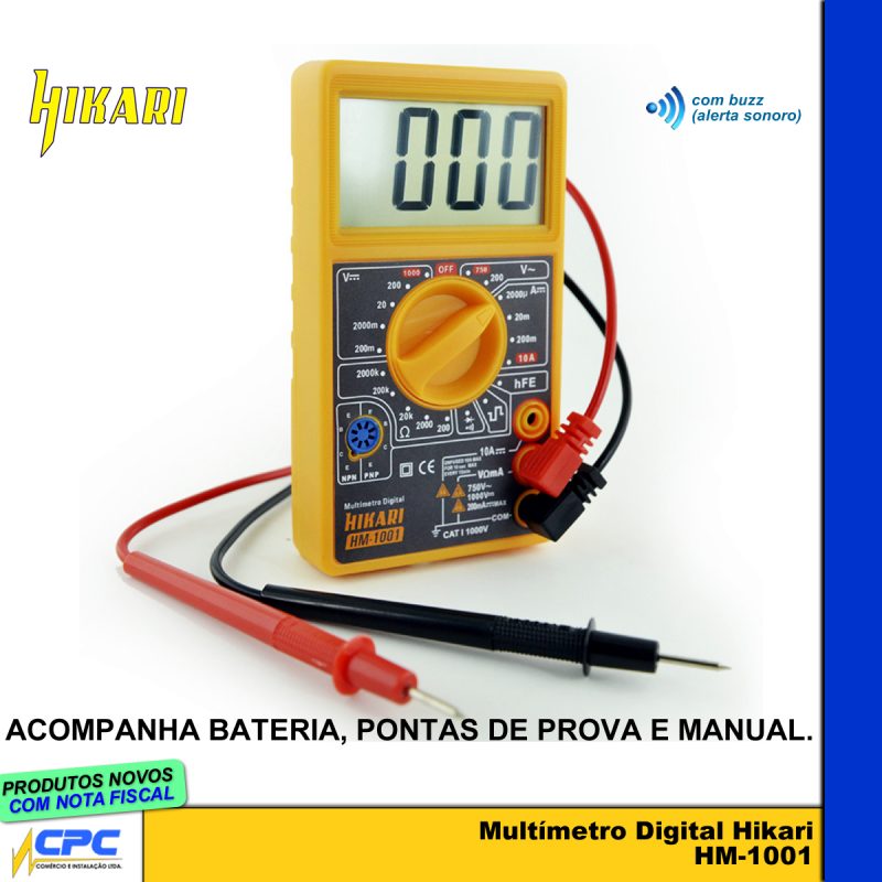 Multímetro Digital Hikari HM1001 com Alerta Sonoro - Imagem 2