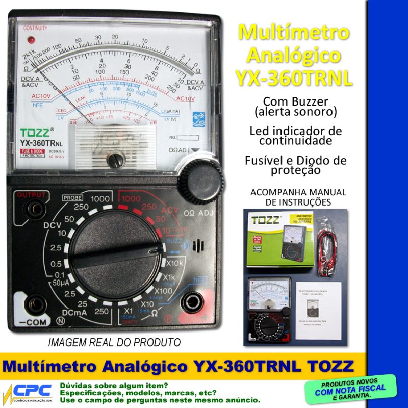 Multímetro Analógico com Buzzer e Led YX-360TRNL - Image 2