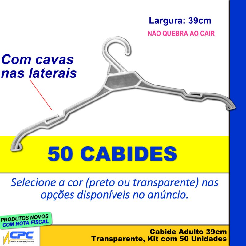 Cabide Adulto 39cm de Plástico Kit 50 Unid - Image 2