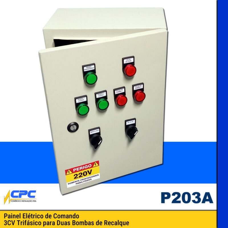 Painel De Comando 2 Bombas De Recalque Com Revezamento Automático P203A - Image 4