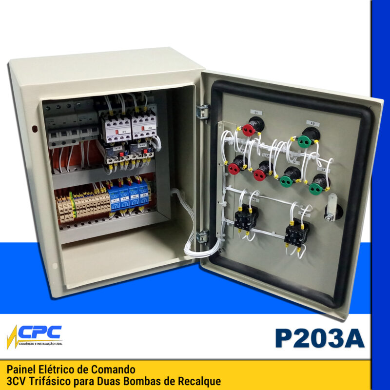 Painel De Comando 2 Bombas De Recalque Com Revezamento Automático P203A - Image 3