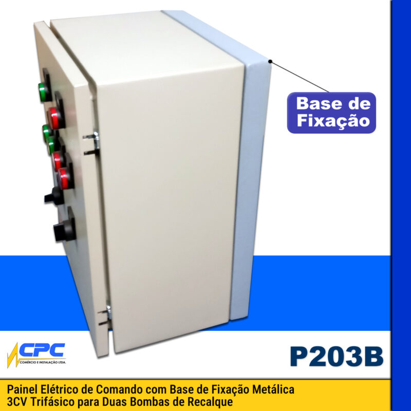 Painel De Comando 2 Bombas De Recalque Com Revezamento Automático e Suporte P203B - Imagem 2